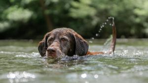 Apprendre la nage à son chien